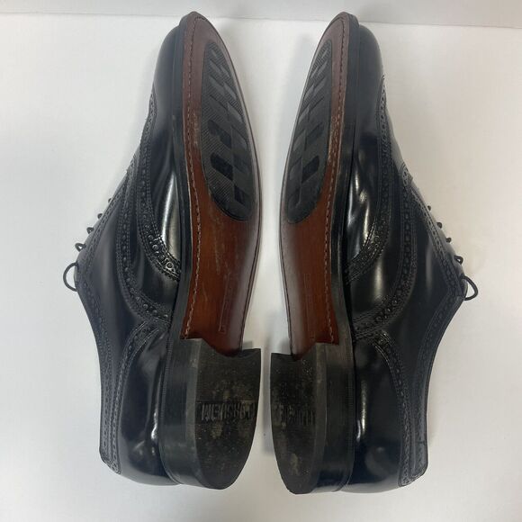 FLORSHEIM Black Lexington Oxford Wingtip Dress Shoe Men's Size 10 1/2 D 76403 - Picture 8 of 12